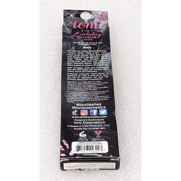 Ioni 2-In-1 Everlasting Lash Glue & Liner Vegan Paraben-Free Black Felt Tip - Picture 3 of 3